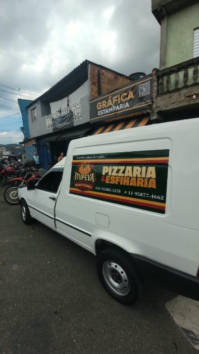 Adesivo de lateral de veículo para pizzaria