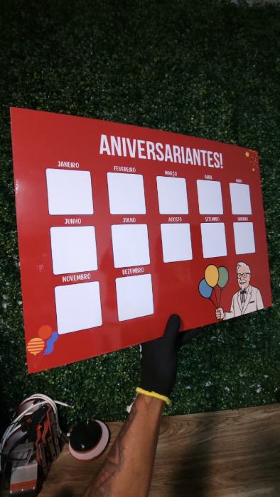 Quadro de aniversariantes para empresa